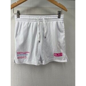 Baseball Lifestyle 101 Mesh Shorts White w/ Pink writing accent Size Youth XL